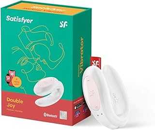 Double Joy Connect App | Partner Vibrator | 2 Strong Power Motors | Waterproof (IPX7) | Rechargeable Battery | Skin-Friendly Silicone (White)
