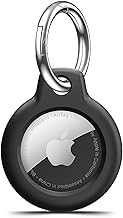 1|2|4 Pack for Airtag Holder Case with Keychain, Shockproof GPS Cover Anti-Scratch Key Chain for Air Tags, for Airtag Accessories for GPS Item Tracker Cases for Bags, Luggages, Black