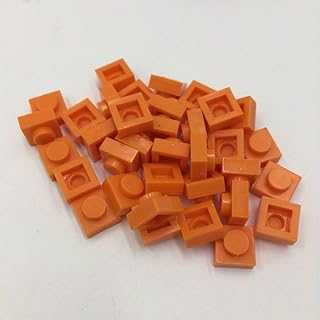 1100 Piece Building Plate Bulk, 1x1, Compatible with Lego Parts and Pieces: (Color:Orange)