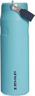 IceFlow Flip Straw 2.0 Water Bottle 24 oz | Built-In Straw for Travel and Sports | Lightweight and Leak Resistant | Insulated Stainless Steel | BPA-Free | Agave