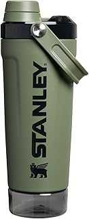 Activate Shaker Bottle 20 oz | Leakproof Insulated Stainless Steel Shaker Cup | Base Storage and Twist On Fast Flow Lid | Protein Shakes and Pre Workout Powder | BPA-Free | Dried Pine