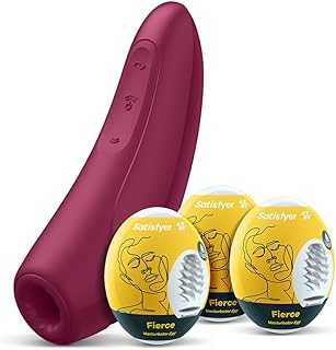 Masturbator Egg 3 Pack (Fierce) & Free Curvy 1+ | Air-Pulse Cilitoris Stimulator & Masturbator Egg Bundle