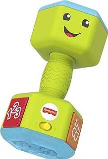 Baby & Toddler Toy Laugh & Learn Countin’ Reps Dumbbell Rattle with Learning Lights & Music for Infants Ages 6+ Months​