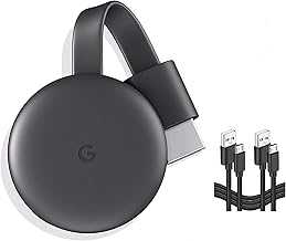 Chromecast - Streaming Device with HDMI Cable - Stream Shows, Music, Photos, and Sports from Your Phone to Your TV with Extra Cable- Charcoal