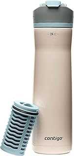 Clybourn Chill Stainless Steel FreeFlow Filter Water Bottle with AUTOSEAL, 24oz., Salt