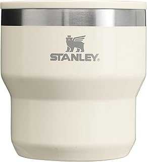 Stay-Hot Stacking Camp Cup 10 oz | Press In Drink Through Lid | Cup for Coffee, Tea and Drinks | Insulated Stainless Steel Coffee Mug | BPA-Free | Cream Gloss