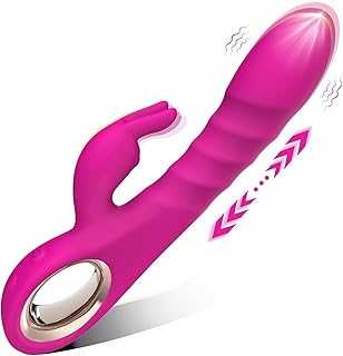 Thrusting Dildo Vibrator Adult Toys for Women- 3 in 1 Rabbit Vibrators Dildos with 5 Thrusting, 10 Vibration Modes, G Spot Vibrator Female Sex Toys Adult Toy for Womens or Couples Sex Toys