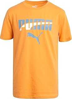 Boys T-Shirt - Cat Logo T-Shirt for Boys - Athletic Crewneck Short Sleeve Tee (S-XL)