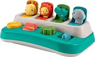 Baby Early Learning Toy with Fine Motor Activities for Cause-and-Effect Play, Busy Buddies Pop-Up
