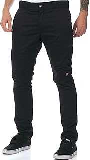 Men's Skinny Straight Double Knee Work Pants - Durable, Slim Fit, Industrial Uniform & Workwear