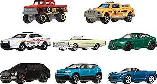 Toy Cars or Trucks 8-Pack, Set of 8 Die-Cast 1:64 Scale Vehicles, Themed Multipack, Including 1 Exclusive (Styles May Vary)