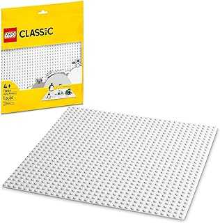 Classic White Baseplate, Square 32x32 Stud Foundation to Build, Play, and Display Brick Creations, Great for Snowy and Winter Landscapes, 11026