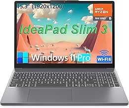 IdeaPad Laptop Computer for Home Student Business, AMD Ryzen 5 7535HS (Beat i5-13500H), 15.3" FHD+, 40GB DDR5 RAM, 1TB PCIe SSD, WiFi 6, Bluetooth 5.3, HDMI, Luna Grey, Windows 11 Pro, Wendbo