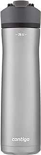 Cortland Chill 2.0 Vacuum-Insulated Stainless Steel Water Bottle Spill-Proof Sip Technology Interchangeable Lid 24oz Steel/Licorice Perfect for Fitness Travel Everyday Use