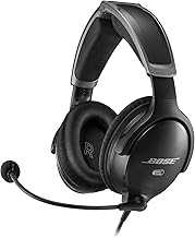 A30 Aviation Headset with Bluetooth, Lightweight Comfortable Design, Adjustable ANR and Noise Cancelling [Dual Plug] – Black