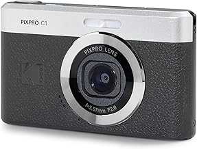 PIXPRO C1 Friendly Zoom Digital Camera - 13MP Compact Point and Shoot with 2.8” 180° Tilt LCD Flip Screen, Retro Vintage Design with 4X Zoom and 1080P Full HD Video for Travel, Vlogging, Black