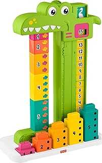 Preschool Learning Toy Adding Alligator Counting Activity with 10 Stacking Blocks for Kids Ages 3+ Years