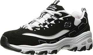 Sport womens D'lites Biggest Fan Memory Foam Lace-up Sneaker,Black/White,6.5 W US