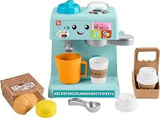 Toddler Toy Laugh & Learn Coffee Café Musical Playset with Educational Songs & 10 Pretend Play Pieces for Kids Ages 18+ Months
