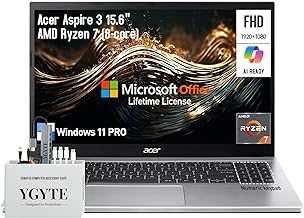 Aspire 3 15.6 Laptop Computer, 15 Inch FHD College Students Business Laptop PC, AMD Ryzen 7, 32GB RAM 1TB SSD+512GB Docking Set, Windows 11 Pro Lifetime Office,Ethernet Port,10-Key