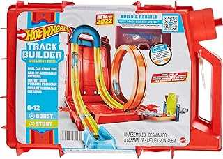 Toy Car Set, Track Builder Unlimited Playset Fuel Can Stunt Box, 14 Component Parts & 1:64 Scale Vehicle