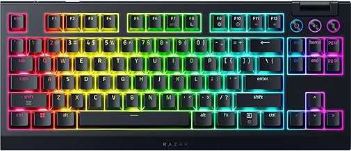BlackWidow V4 TKL HyperSpeed Wireless Hot Swappable Gaming Keyboard: Orange Tactile Switches - Wireless & Bluetooth - Multi-Function Roller & Control Buttons - Chroma RGB - Long Battery Life