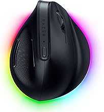 Pro Click V2 Vertical Wireless Mouse: 6 Button Ergonomic Design - One Click AI Prompt - Supports Windows & Mac - Multi Device Connectivity via 2.4GHz, Bluetooth, or USB C Wired Mode - Chroma RGB