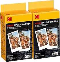 4PASS 5.3 x 8.7 cm Film Cartridge (60 Sheets) for KODAK Mini 2 Retro and Mini Shot 2 Retro White Contour