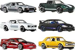 1:64 Scale Die-Cast Toy Cars, Set of 6 Japanese Vehicles with Elevated Deco (Styles May Vary)