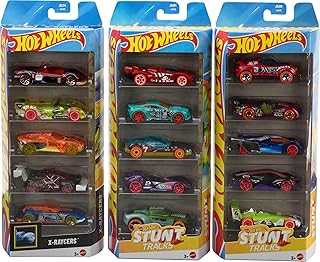 Toy Cars or Trucks 5-Pack Bundle, 3 Themed Sets of 5 1:64 Scale Vehicles, 15 Total Vehicles for Kids & Collectors (Styles May Vary)