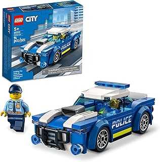 City Police Car Toy 60312 for Kids 5 Plus Years Old with Officer Minifigure, Small Gift Idea, Adventures Series, Car Chase Building Set