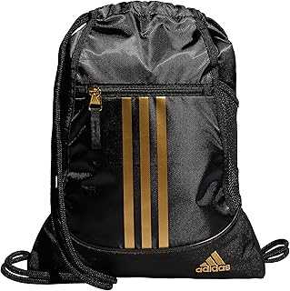 Alliance Sackpack, Drawstring Backpack, Lightweight Small Gym Bag for Women and Men, Black/Gold Metallic/Black, One Size